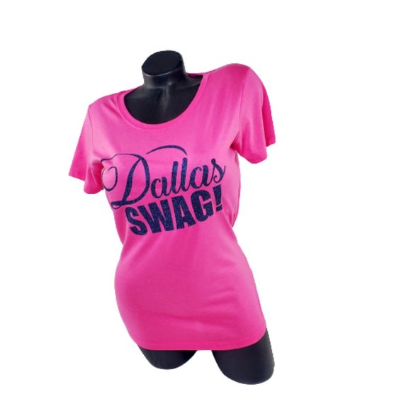 Dallas Swag Pink Fitted Lt. Weight Jersey Tee. Game Day Tee!!! - Picture 3 of 6